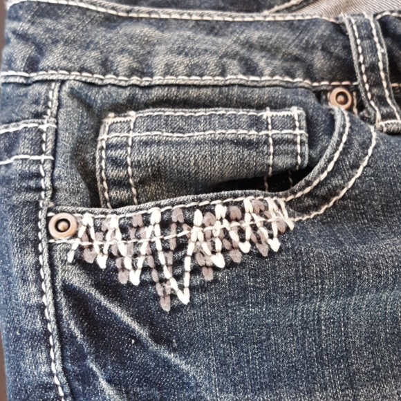 Earl Mid Rise Dark Wash Embellished Jeans … - Picture 5 of 6
